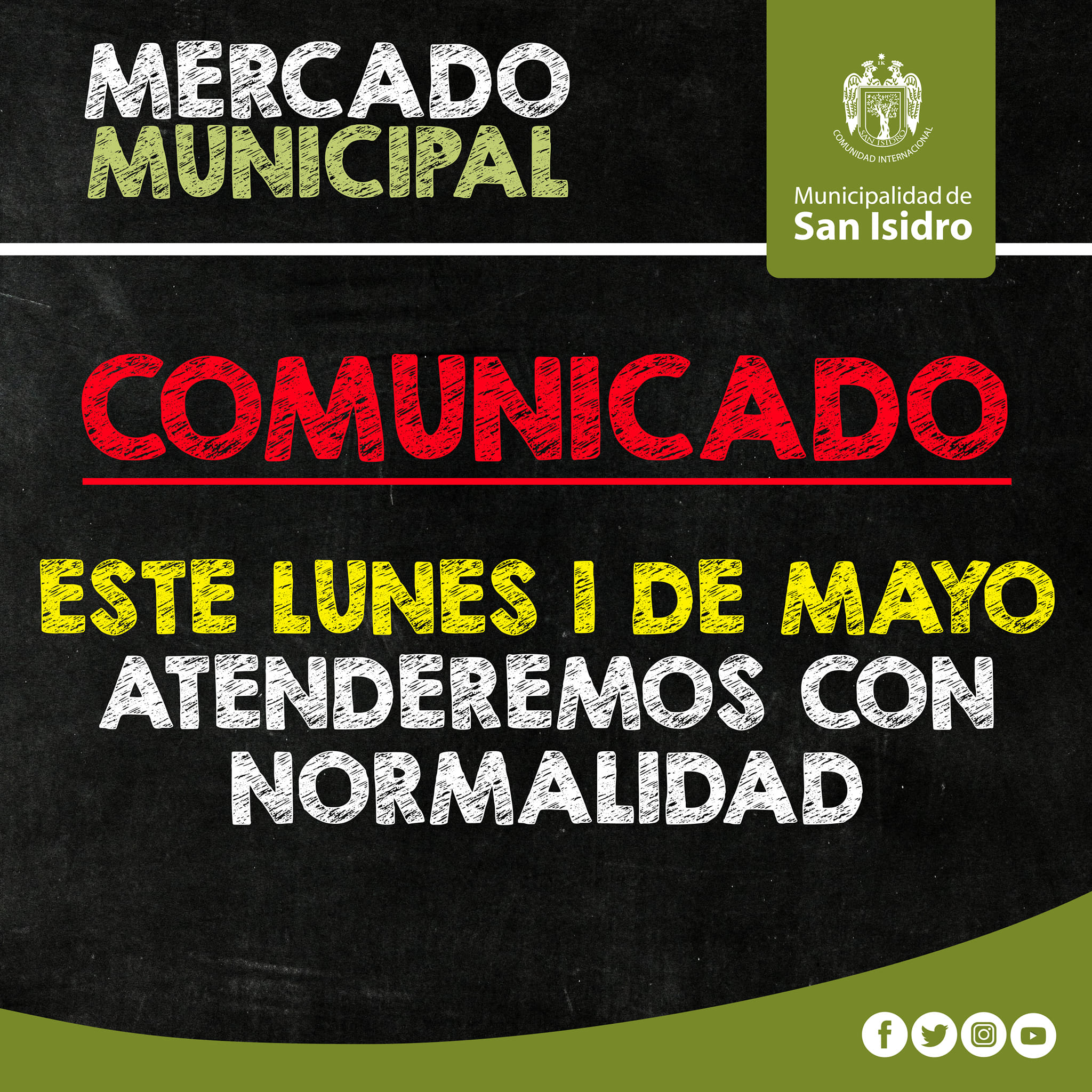 Comunicado: Atención Mercado Municipal 