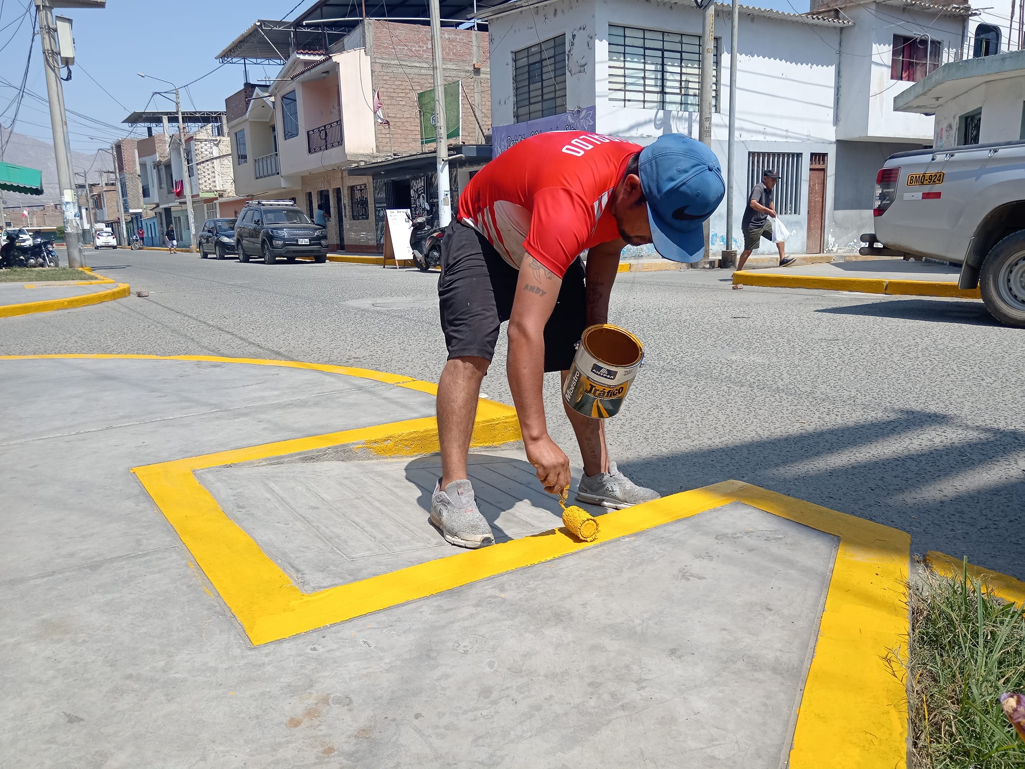pintado de sardineles en calles