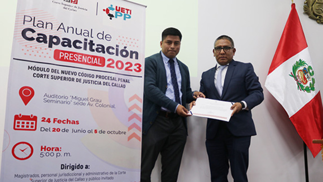 Juez superior Santos Benites Burgos fue el expositor del taller "Proceso Inmediato y Flagrancia Delictiva" en la Corte del Callao