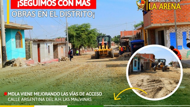 Mejoramiento de la transitabilidad del Acceso de Vía en la Calle Argentina, A.H Las Malvinas.