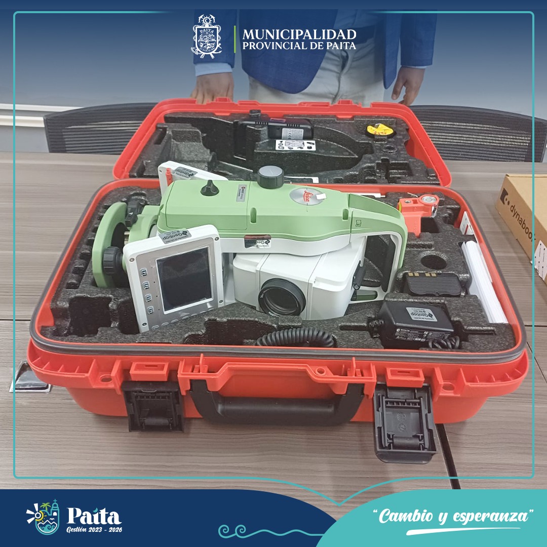 Municipalidad de Paita recibe laptop y estación total