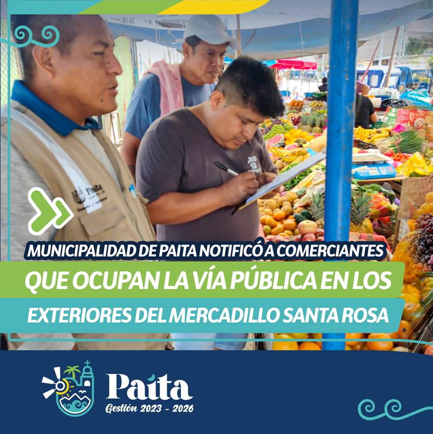 Municipalidad de Paita notificó a comerciantes