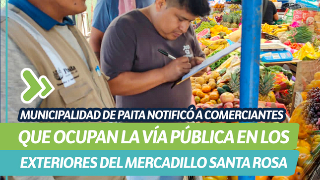Municipalidad de Paita notificó a comerciantes