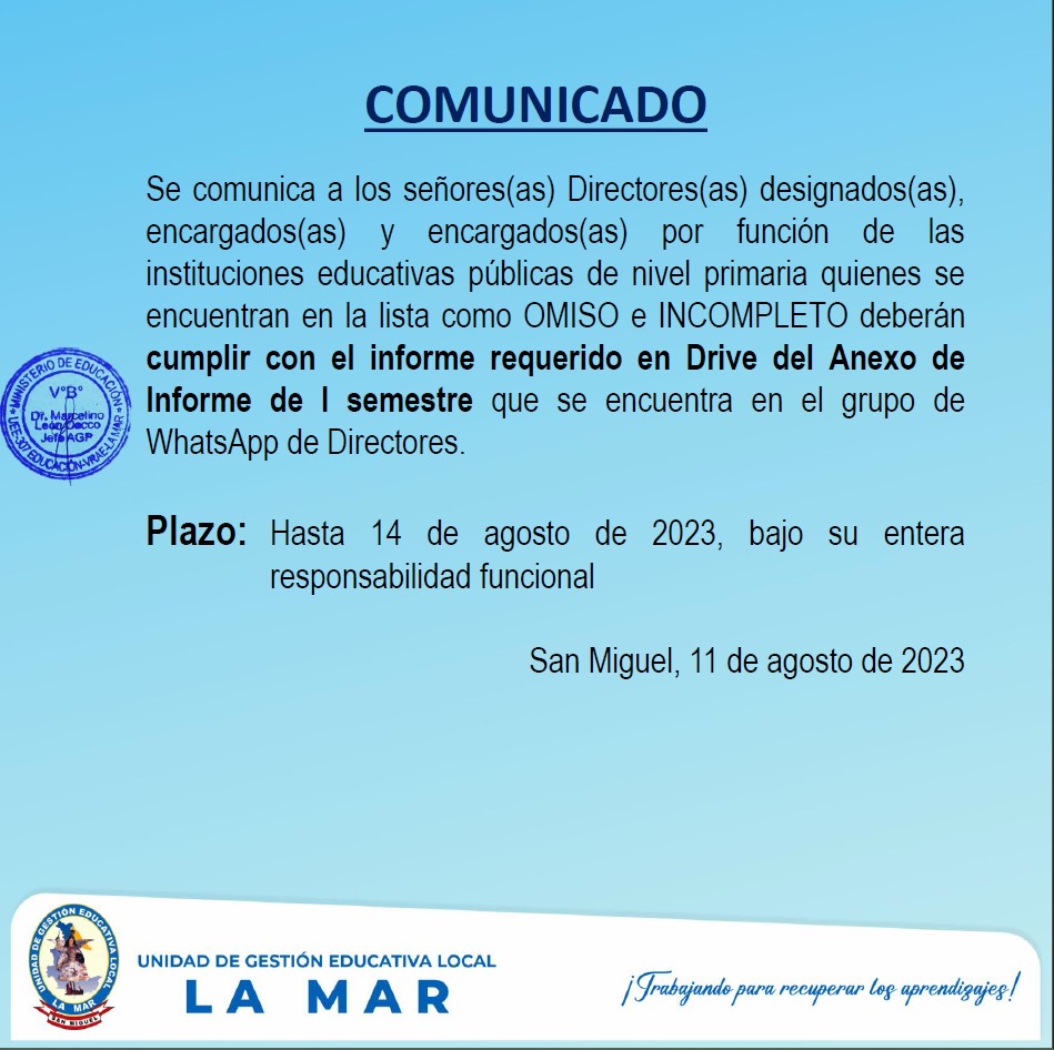 Imagen del comunicado