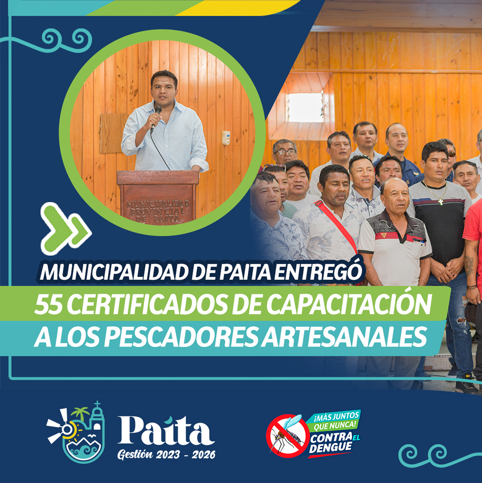 Municipalidad de Paita entregó 55 certificados