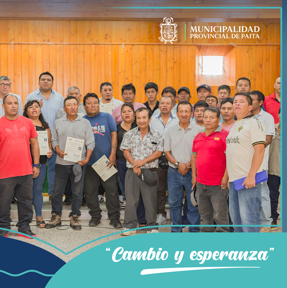 Municipalidad de Paita entregó 55 certificados