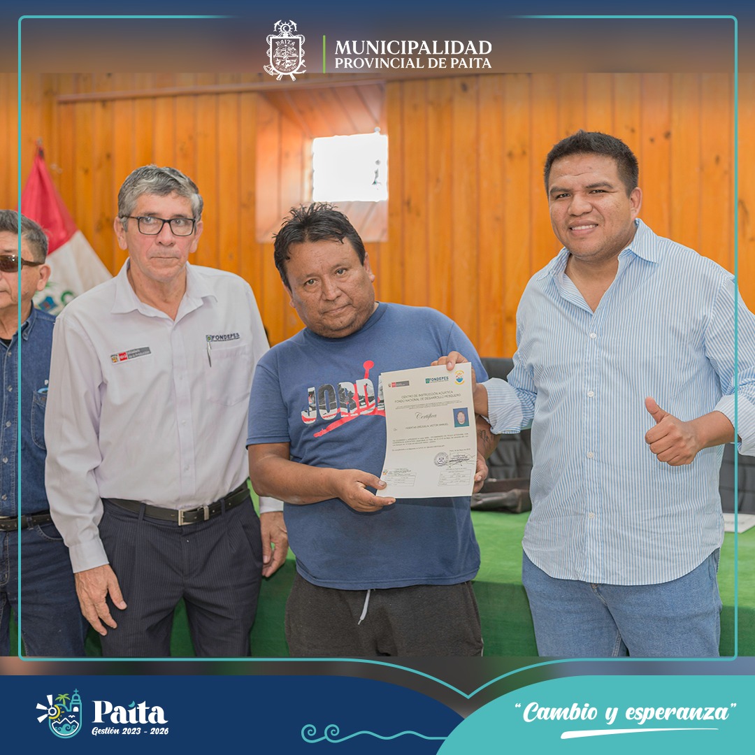 Municipalidad de Paita entregó 55 certificados