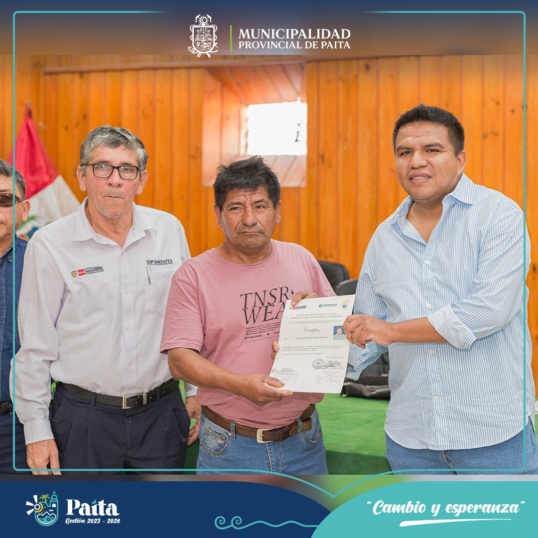 Municipalidad de Paita entregó 55 certificados