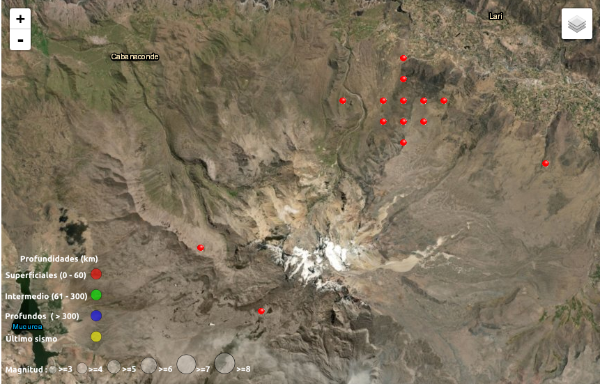 Imagen correspondiente a los sismos percibidos del 26 al 28 enero en la zona de Caylloma - Arequipa.