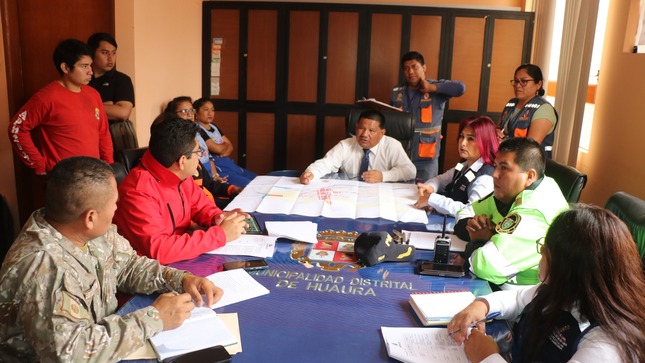 CON LA PARTICIPACIÓN DEL EJÉRCITO, POLICIA NACIONAL, BOMBEROS Y JUNTAS VECINALES SE REALIZÓ REUNIÓN DE COORDINACIÓN PARA LA EJECUCIÓN DEL SEGUNDO SIMULACRO NACIONAL MULTIPELIGRO