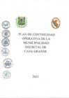 Vista preliminar de documento Plan de Continuidad Operativa de la Municipalidad Distrital de Casa Grande 2023