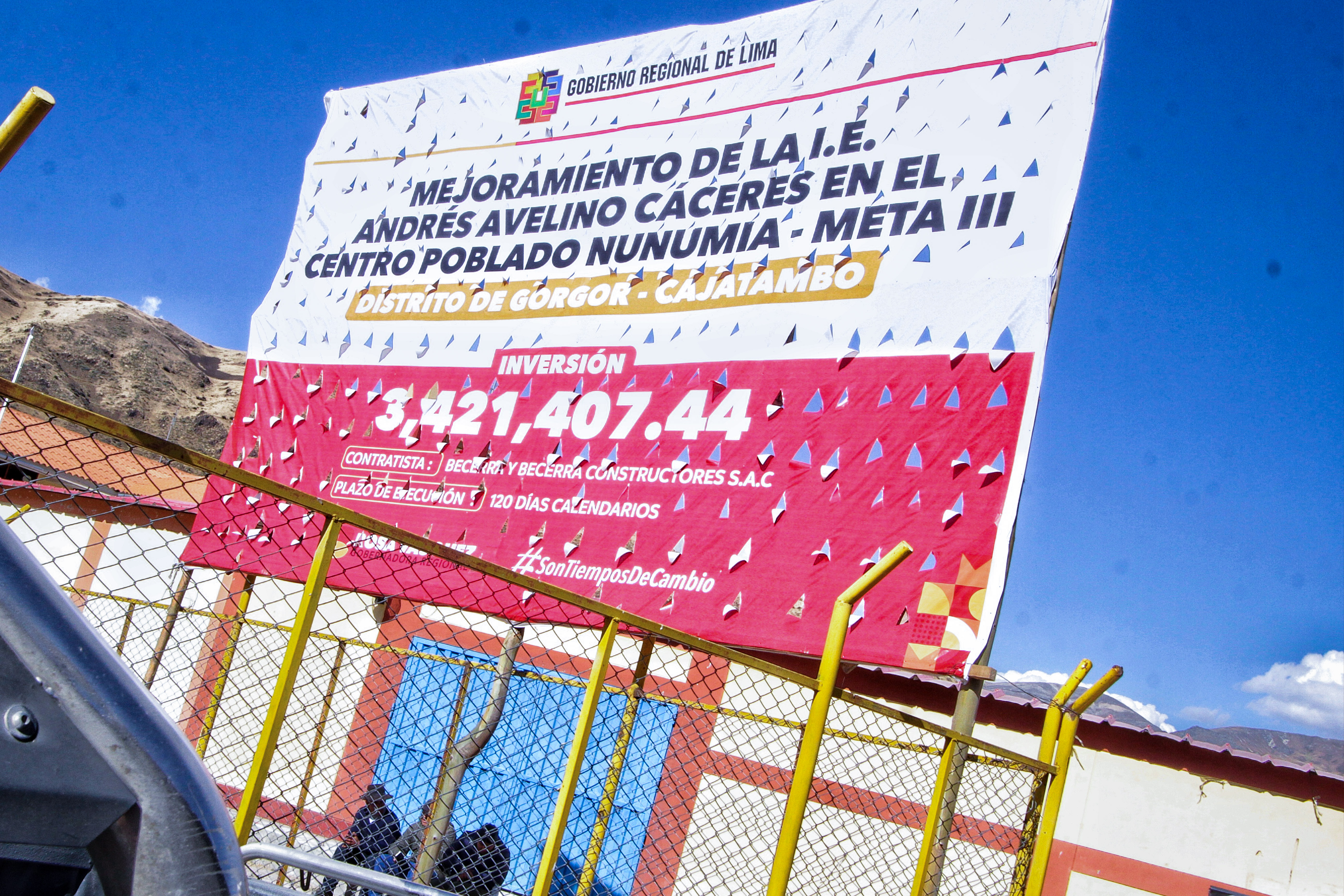 Gore Lima inicia construcción de I.E. “Andrés Avelino Cáceres” – meta III en Cajatambo