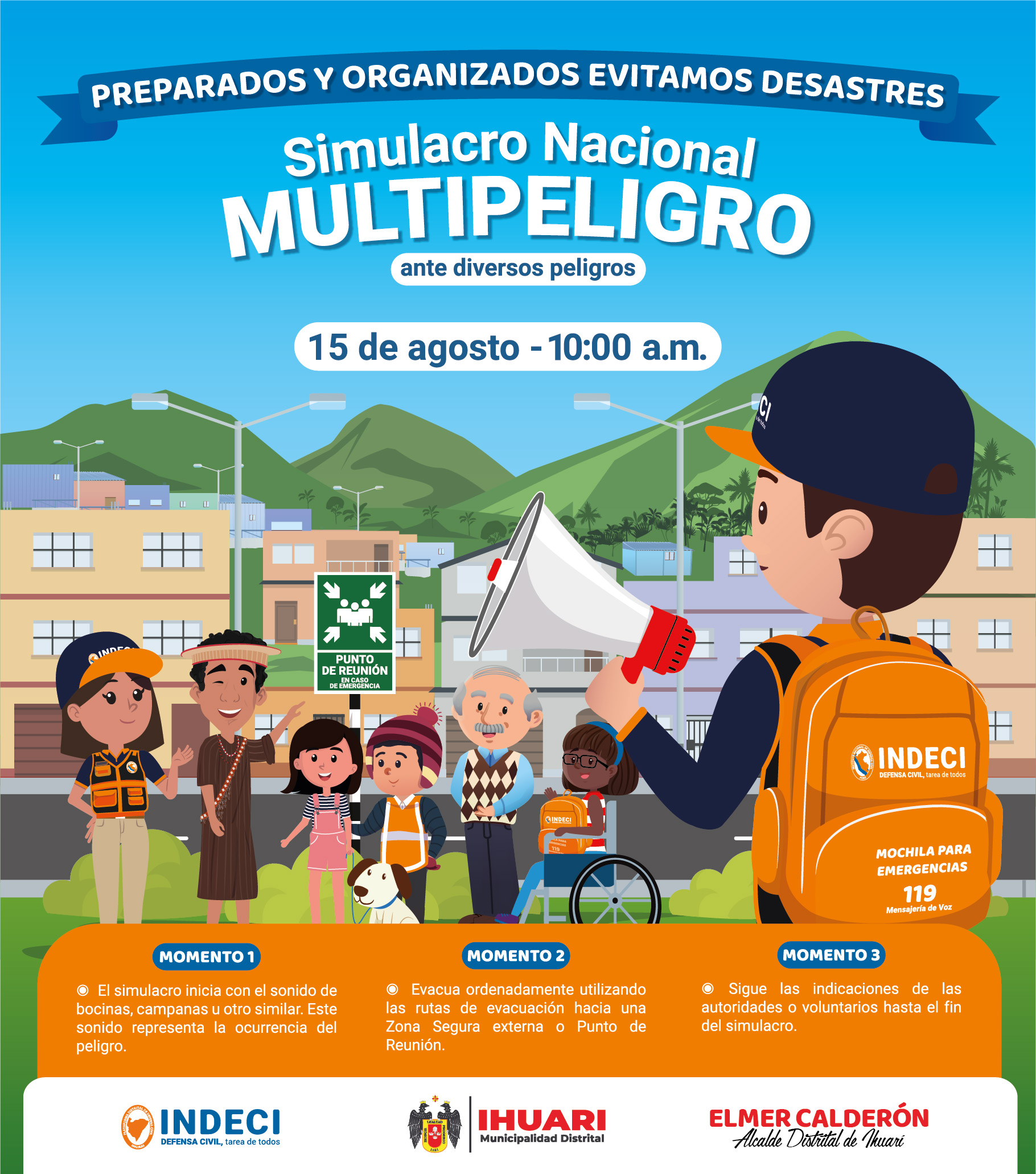 Estamos propensos a diversos sismos, por ello la Municipalidad Distrital de Ihuarí, a través de la Of. de Defensa Civil te Recuerda:
Ubícate en una Zona Segura
Mantén la calma y ten lista tu Mochila para emergencias.
#MunicipalidadDistritalIhuarí
#IhuaríFuturoDeTodos
#ElmerCalderónCarrasco
#TrabajamosPorTi