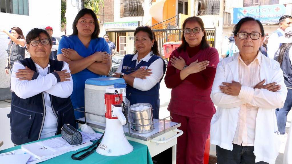 No a la violencia Minsa realiza acción cívica para rechazar agresiones contra el personal de salud