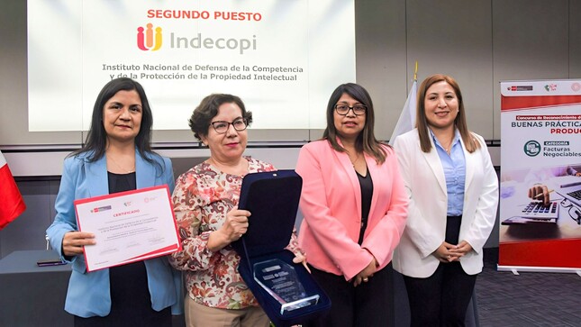 El Indecopi fue reconocido en el Concurso Buenas Prácticas del Ministerio de la Producción en la categoría facturas negociables 