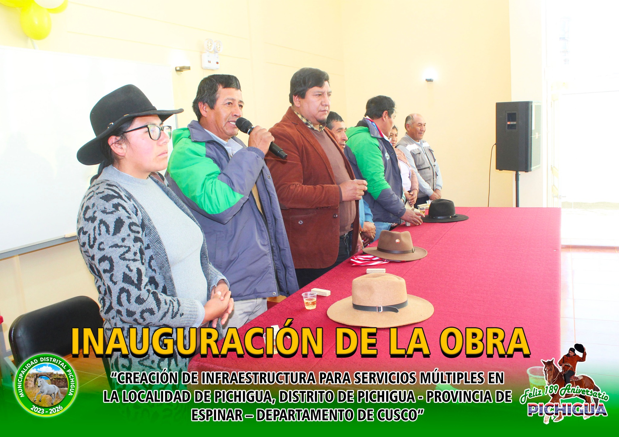Inauguraciรณn del Proyecto de โCreaciรณn de Infraestructura para los Servicios Mรบltiples en la Localidad de Pichigua, Distrito de Pichigua- Provincia de Espinar โ Departamento de Cuscoโ