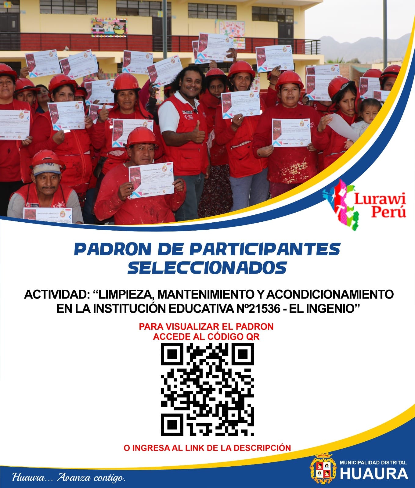 PADRÓN DE PARTICIPANTES BENEFICIARIOS PARA LA ACTIVIDAD DE INTERVENCIÓN INMEDIATA DE LURAWI PERÚ EN LA INSTITUCIÓN EDUCATIVA EL INGENIO