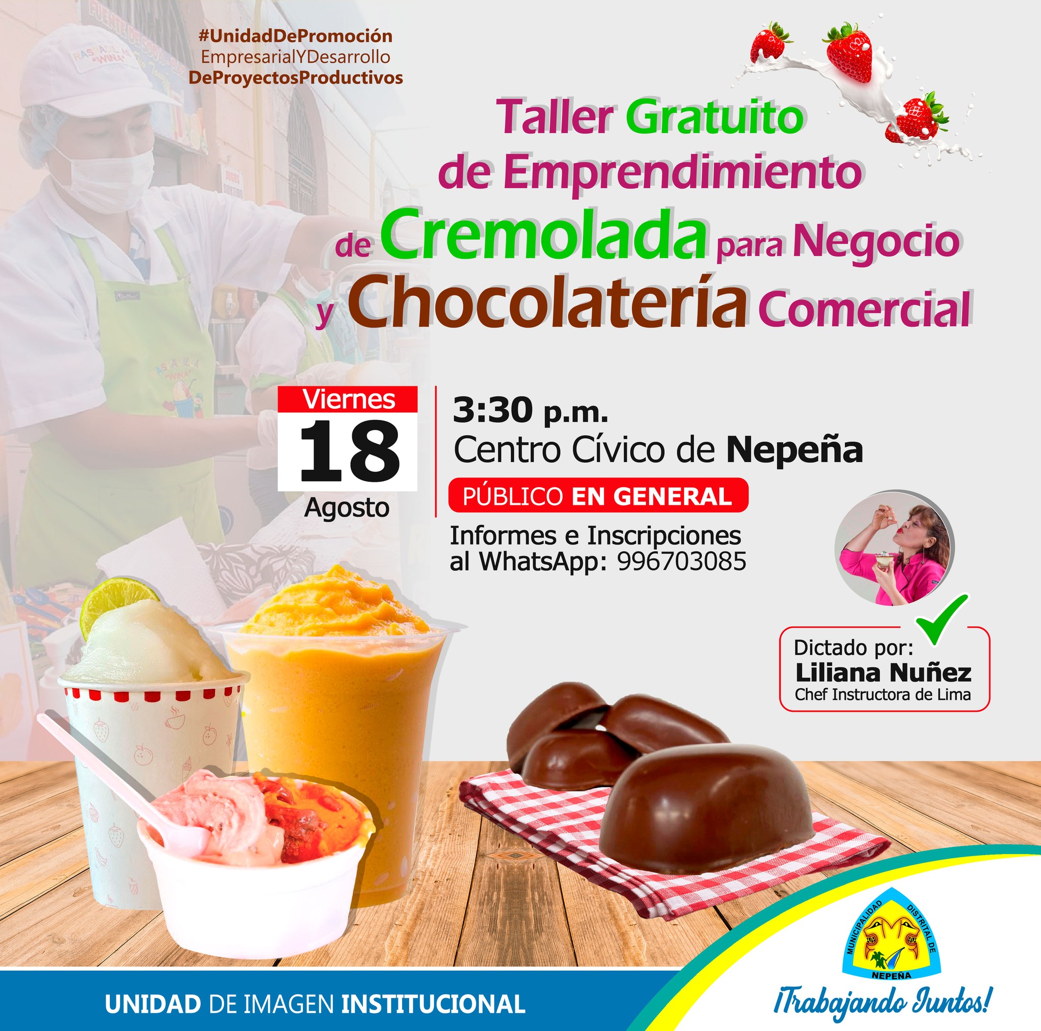 Taller Gratuito de Elaboración de Cremolada para Negocio y Chocolatería