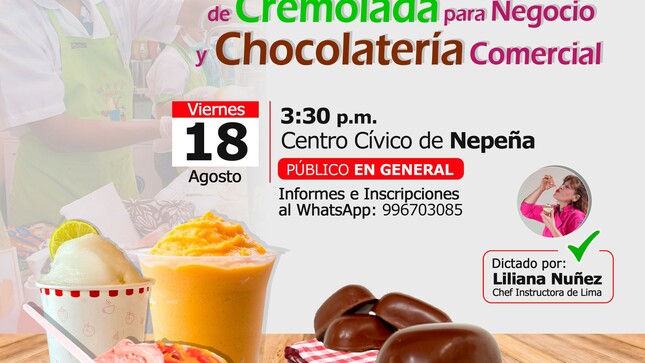 Taller Gratuito de Elaboración de Cremolada para Negocio y Chocolatería