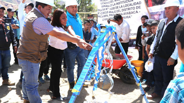 GORE inicia construcción de nueva infraestructura del colegio N° 14389 en Cumbicus Bajo (Pacaipampa)