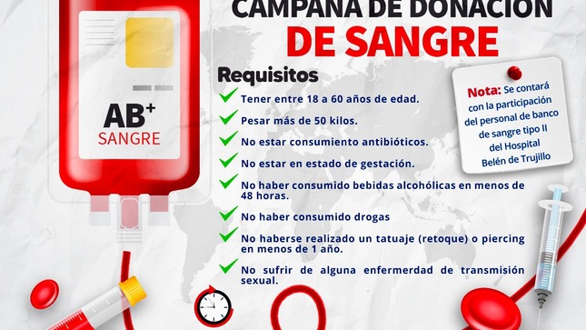 Material gráfico de la campaña de donación de sangre compartido también en las redes sociales