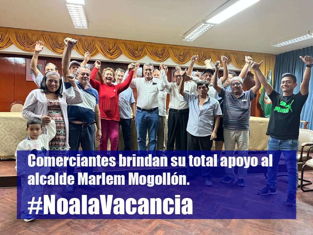 Comerciantes se suman al respaldo hacia el alcalde Ing. Marlem Mogollón.