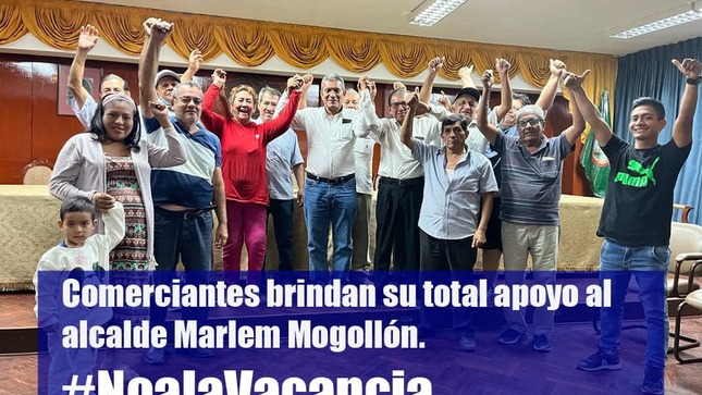 Comerciantes se suman al respaldo hacia el alcalde Ing. Marlem Mogollón.