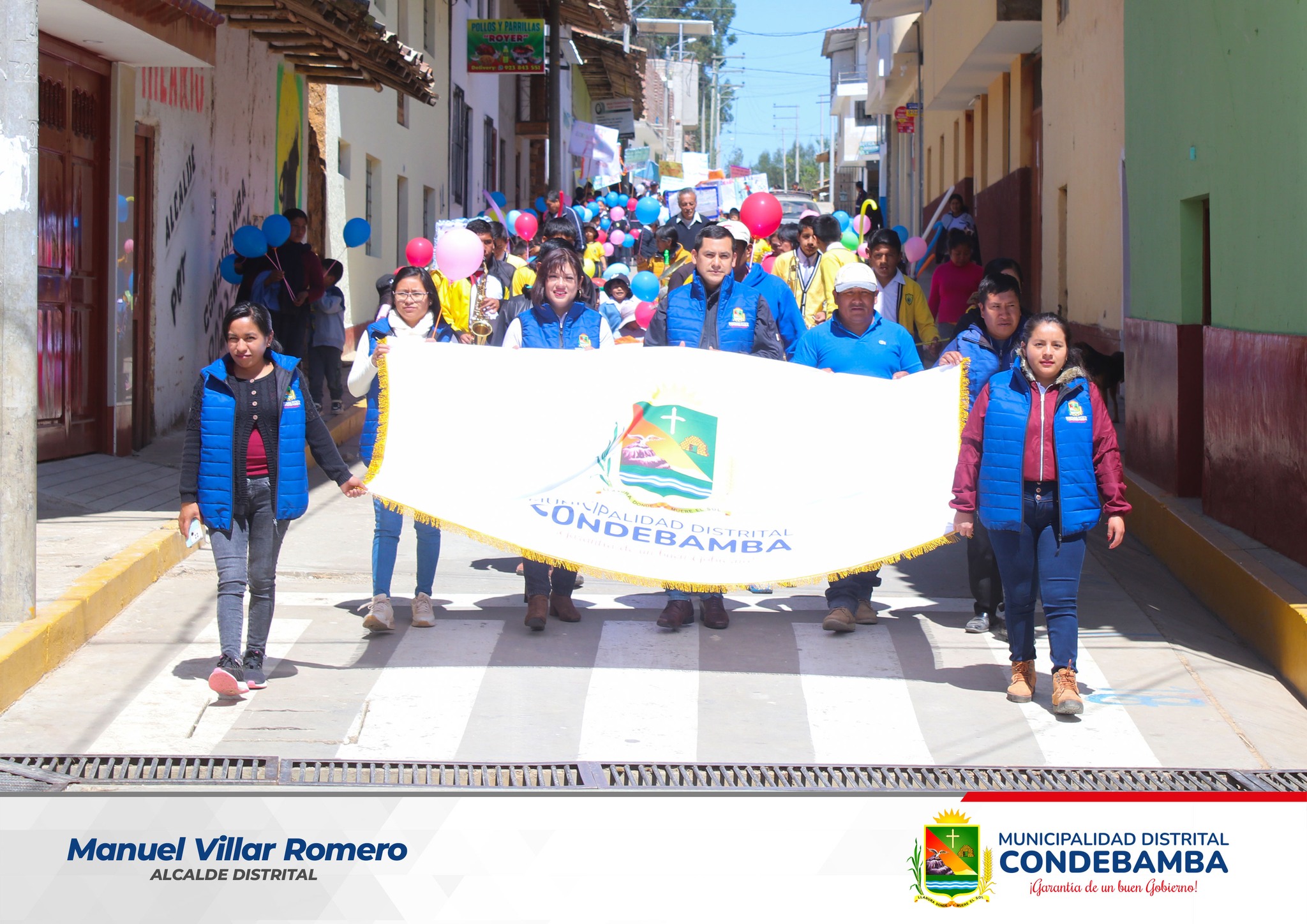 En el marco de la celebración del Día Internacional del Niño la Municipalidad Distrital de Condebamba, realiza un colorido pasacalle, con la participación de los alumnos de las instituciones educativas, de esta manera el gobierno municipal, saluda a todos los niños y niñas en su día, e invita a los adultos a no olvidar que tenemos mucho por aprender de ellos que con su simpleza y sencillez nos muestran lo verdaderamente importante de la vida.