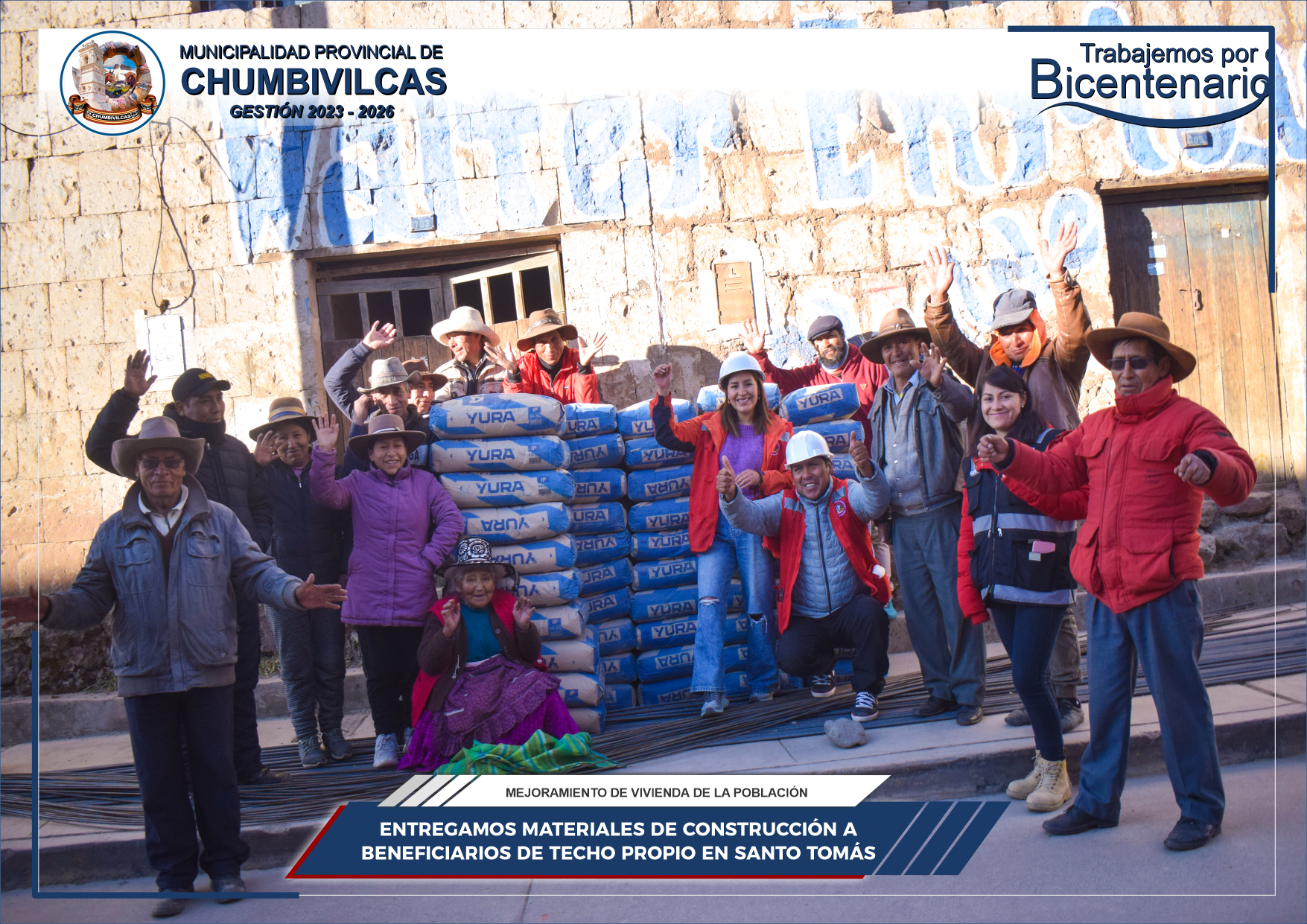 Municipalidad de Chumbivilcas entrega materiales de construcción a beneficiarios del Techo Propio del distrito de Santo Tomás