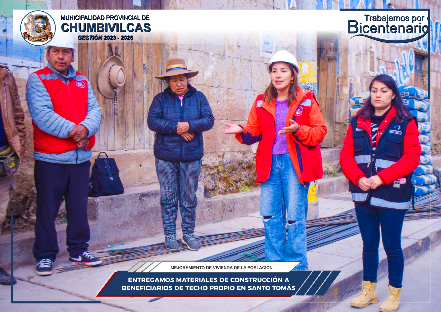 Municipalidad de Chumbivilcas entrega materiales de construcción a beneficiarios del Techo Propio del distrito de Santo Tomás
