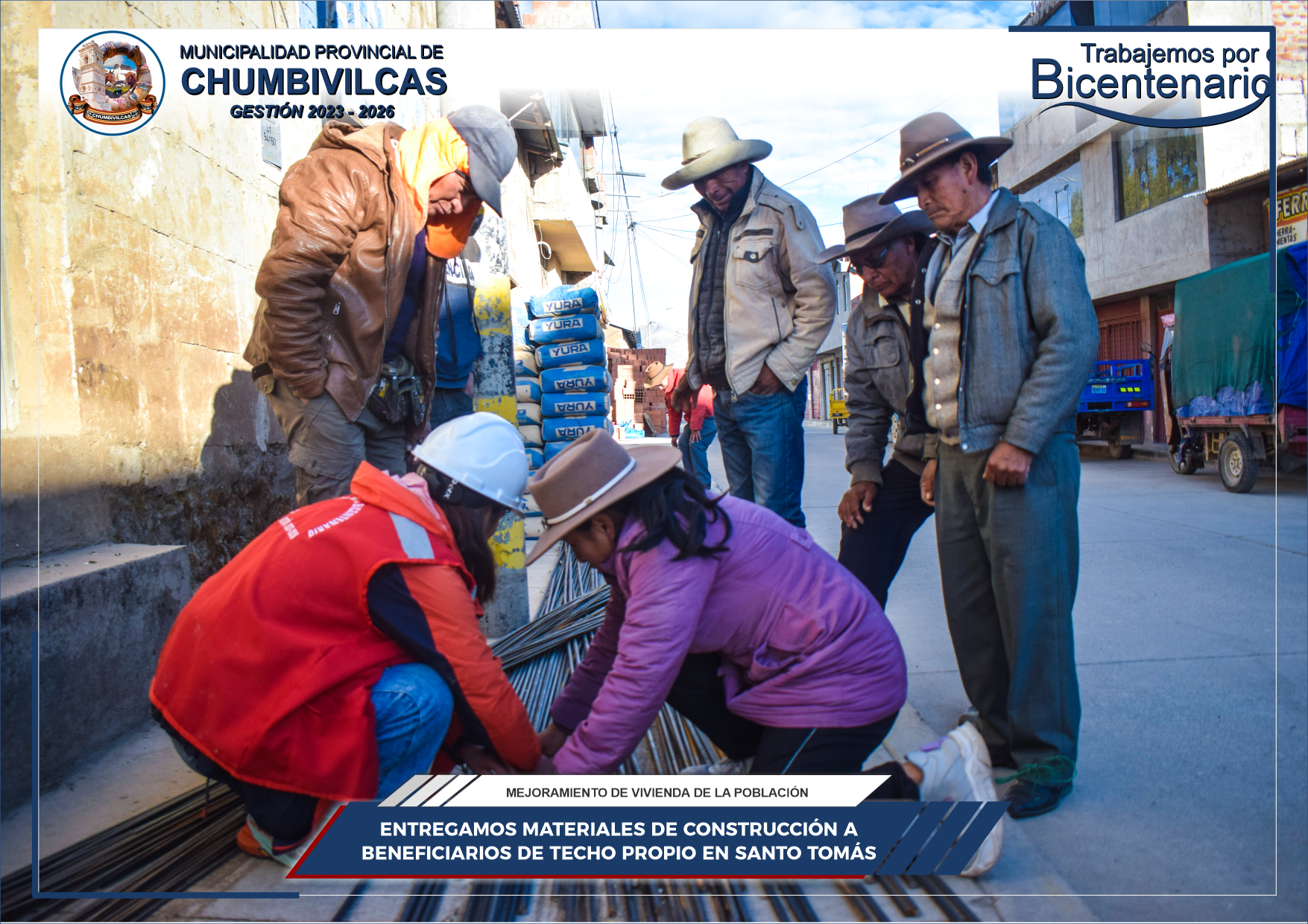 Municipalidad de Chumbivilcas entrega materiales de construcción a beneficiarios del Techo Propio del distrito de Santo Tomás