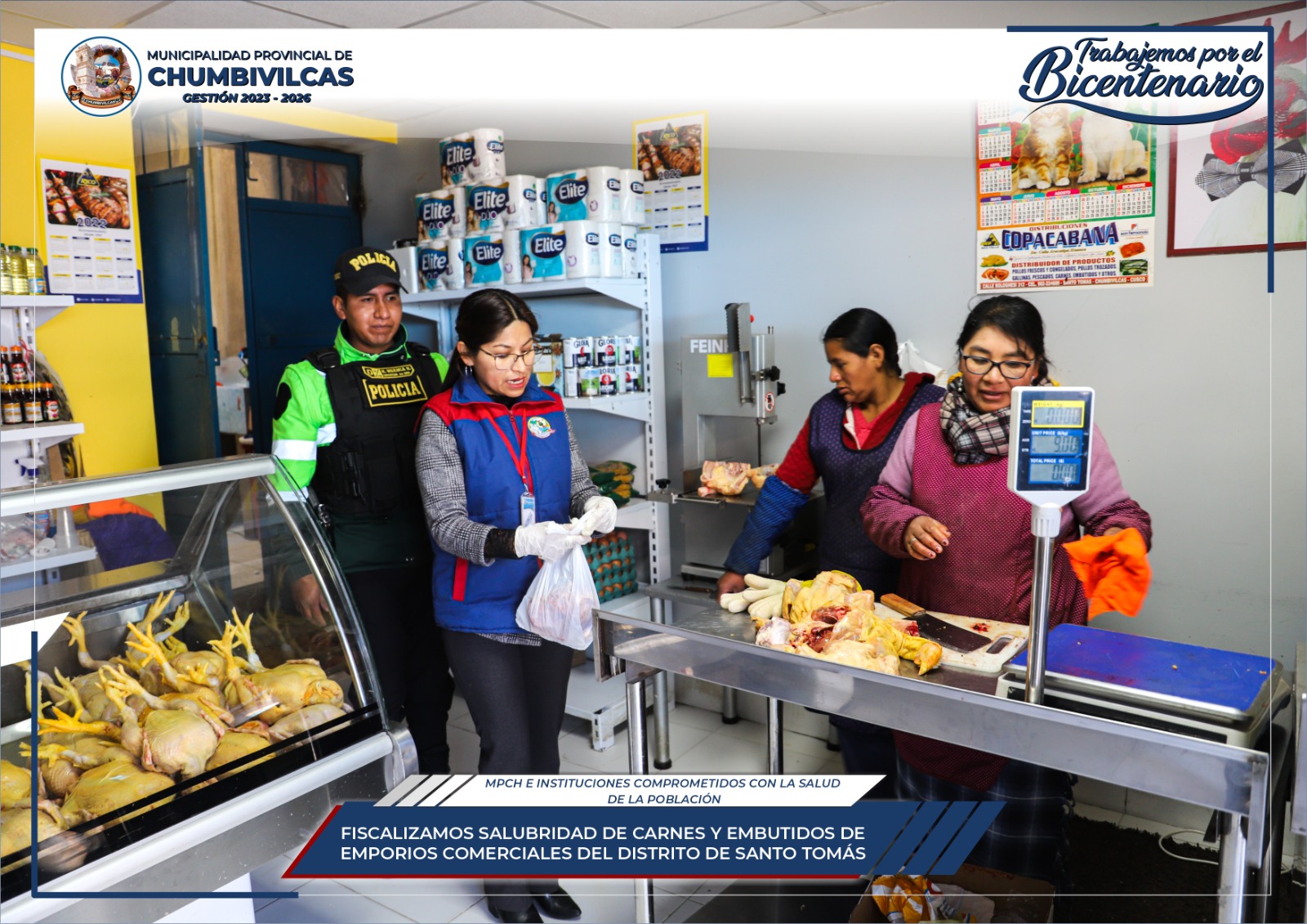 Municipalidad de Chumbivilcas fiscaliza la salubridad de carnes y embutidos de emporios comerciales del distrito de Santo Tomás