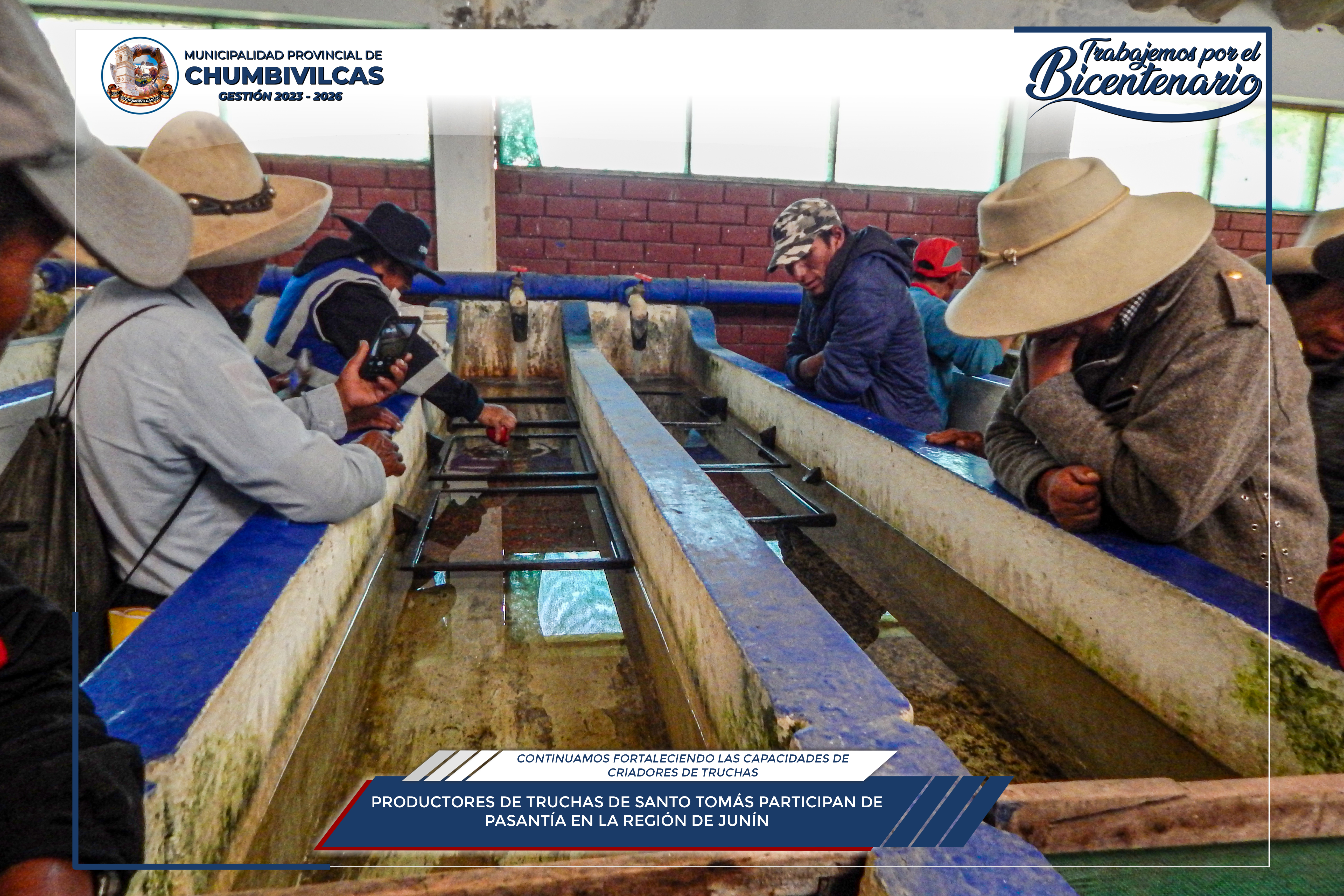 Municipalidad de Chumbivilcas y productores de trucha del distrito de Santo Tomás participan de pasantía en la región de Junín