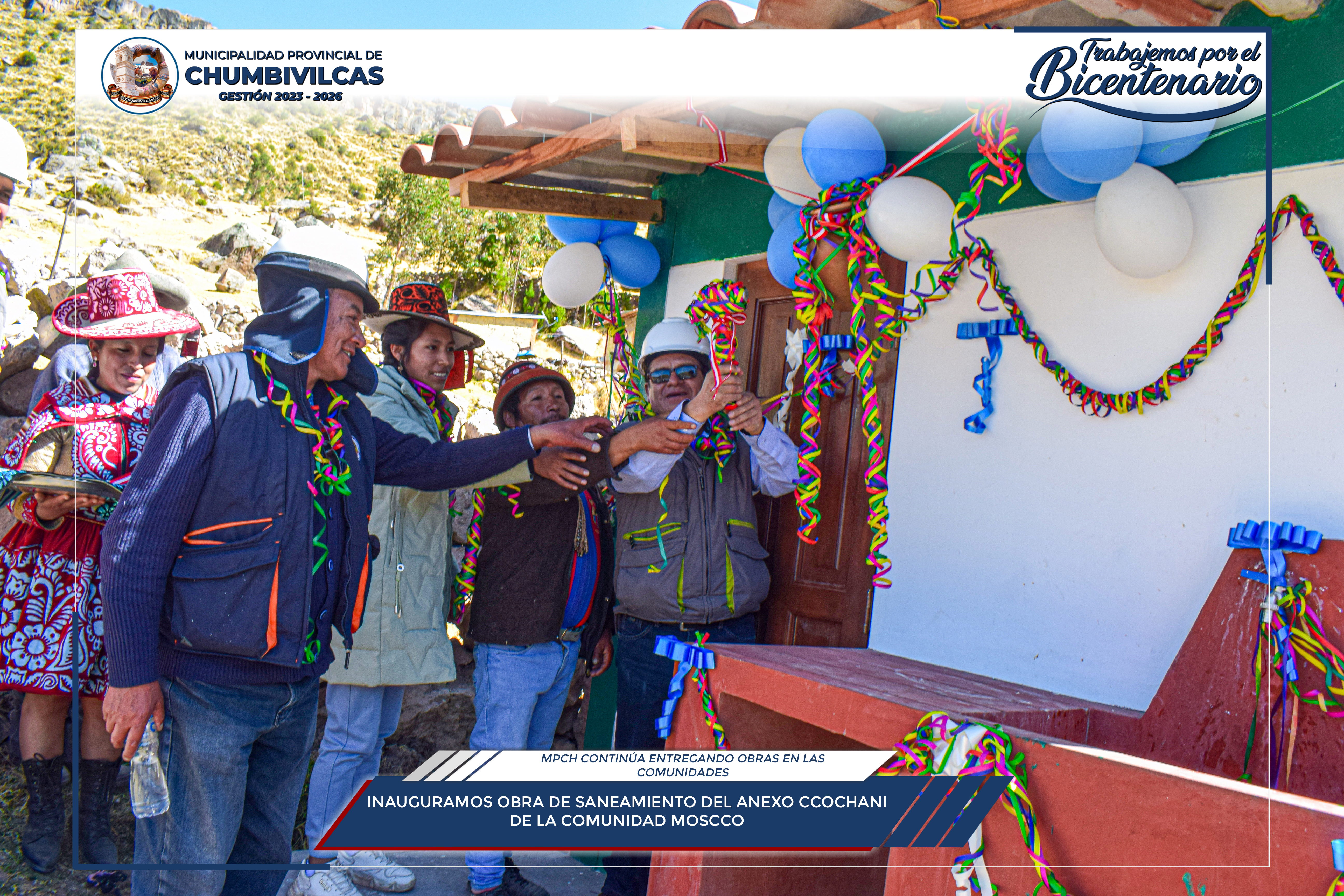 Inauguramos obra de saneamiento del anexo Ccochani de la comunidad Moscco del distrito de Santo Tomás 