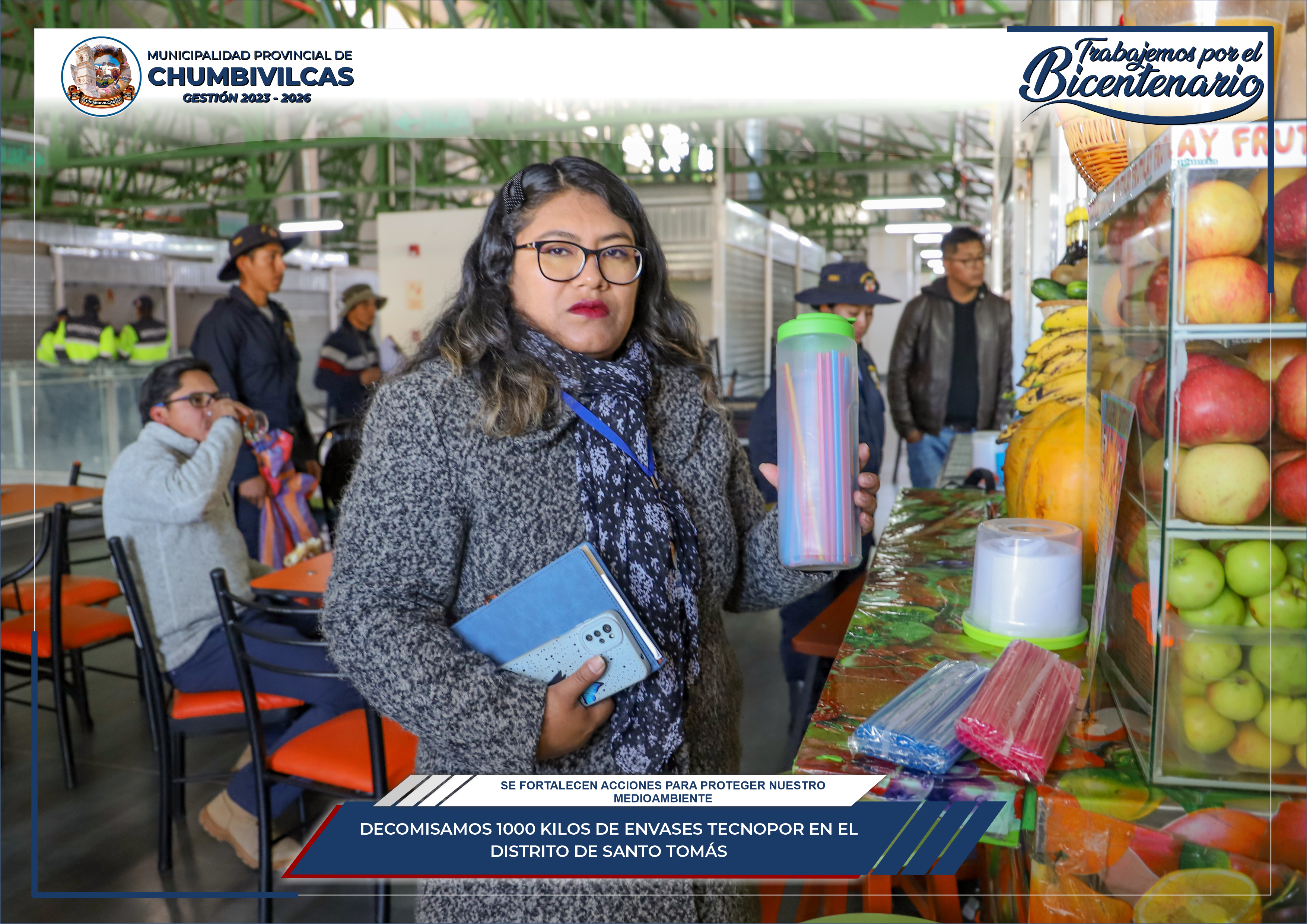 Municipalidad de Chumbivilcas decomisa 1000 kilos de envases de tecnopor en el distrito de Santo Tomás
