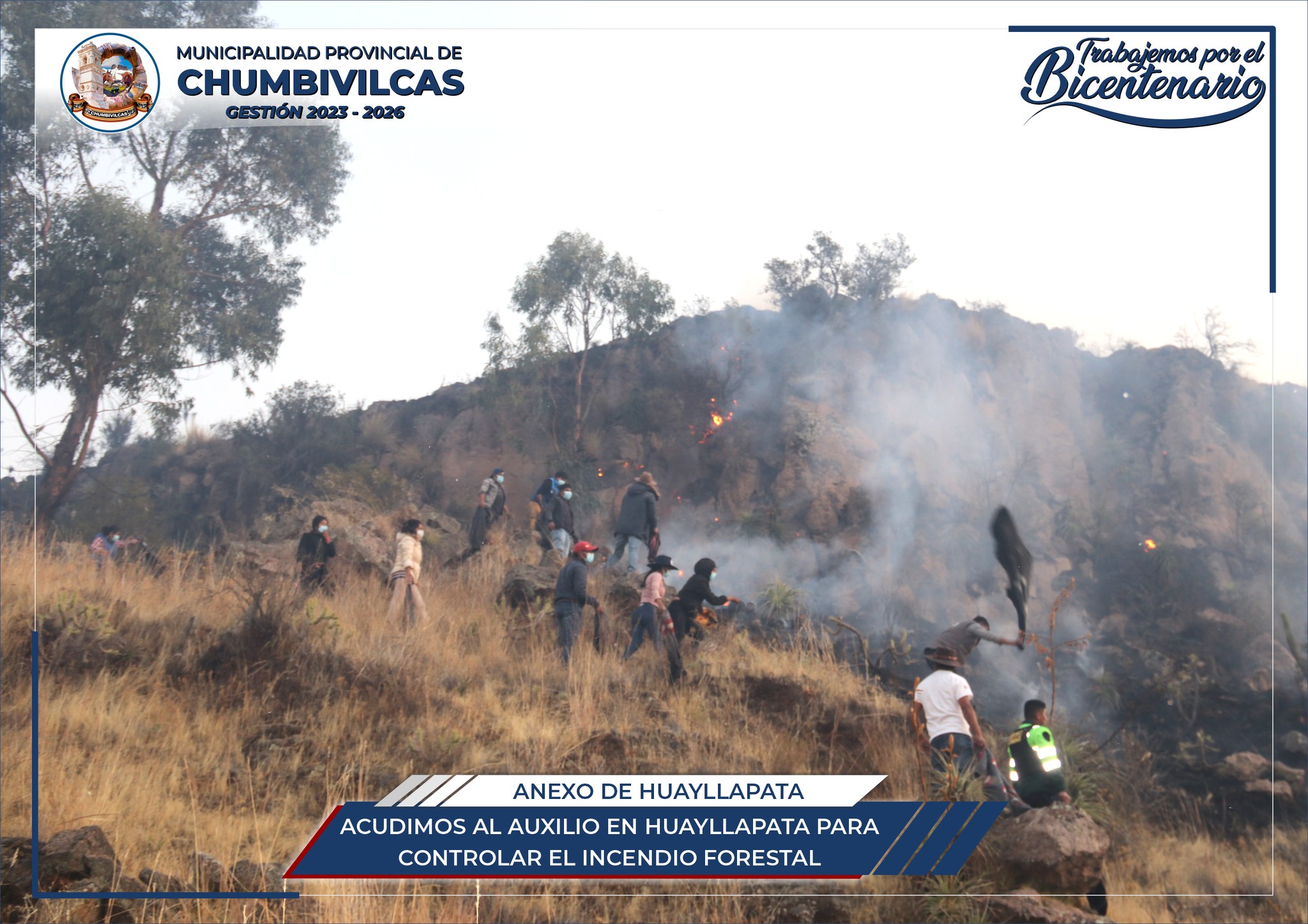 Municipalidad de Chumbivilcas acude al auxilio en Huayllapata para controlar el incendio forestal
