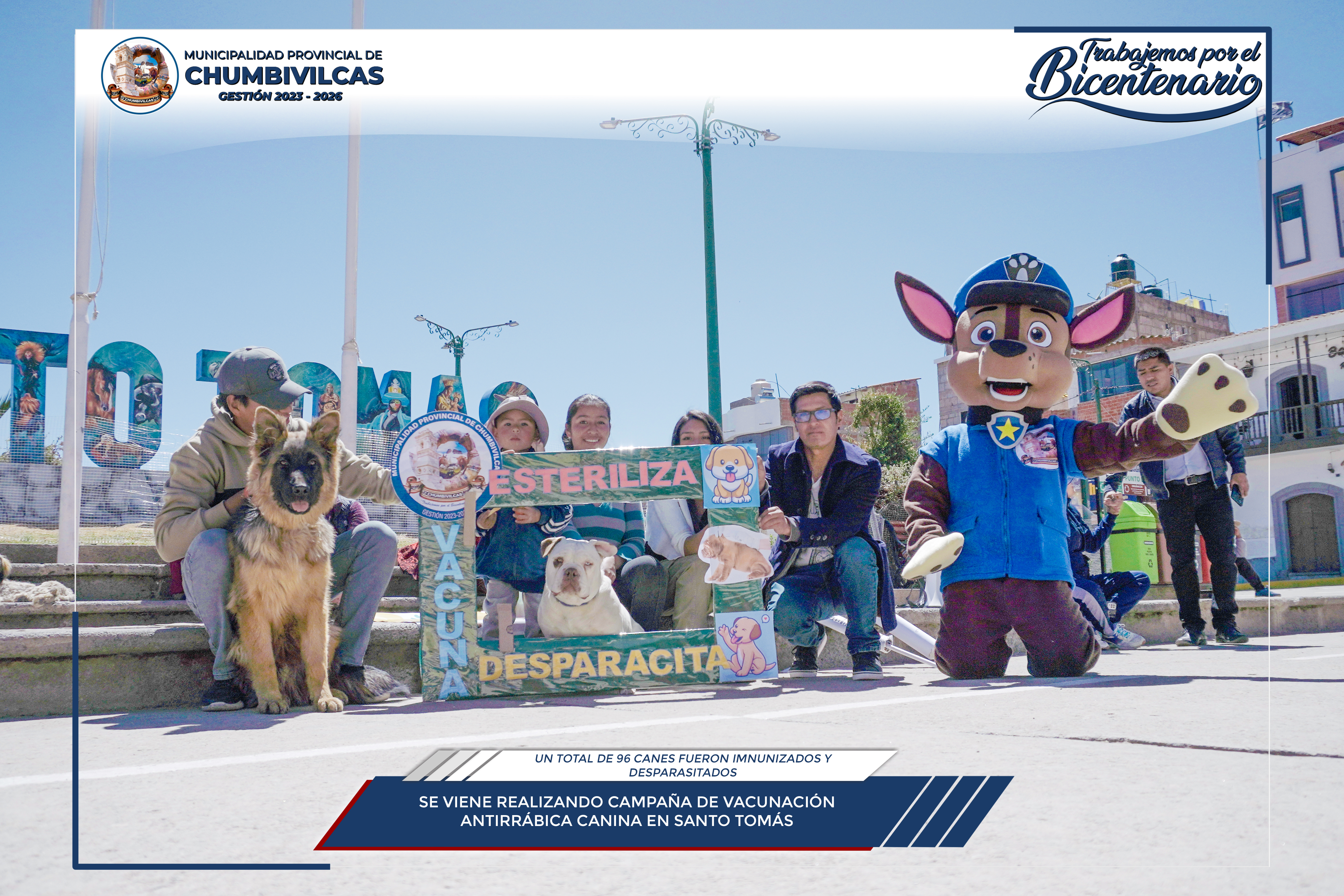 Chumbivilcas realiza campaña de vacunación antirrábica y desparasitación canina en el distrito de Santo Tomás
