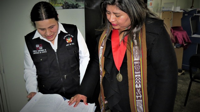 Presidenta de la Corte de Cusco realizó visita administrativa inopinada al Juzgado de Paz de Centro Poblado de Pucyura Vilcabamba