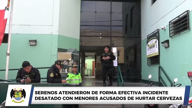 Serenos atendieron de forma efectiva incidente desatado con menores acusados de hurtar cervezas