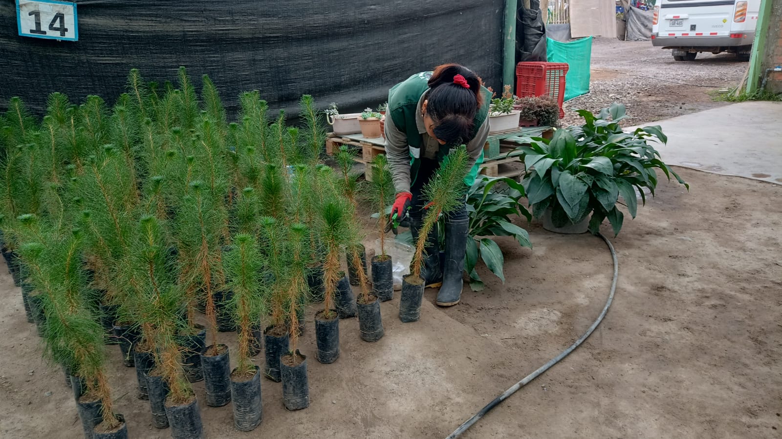 Escolares del "Hogar Infantil" fueron capacitados en el cultivo y cuidado de plantas en visita al vivero municipal