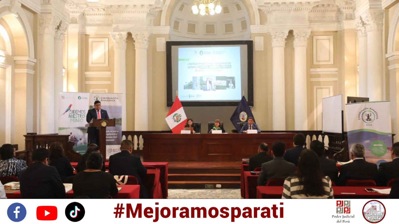 Inicio de evento en sala de juramentos de Palacio Nacional de Justicia