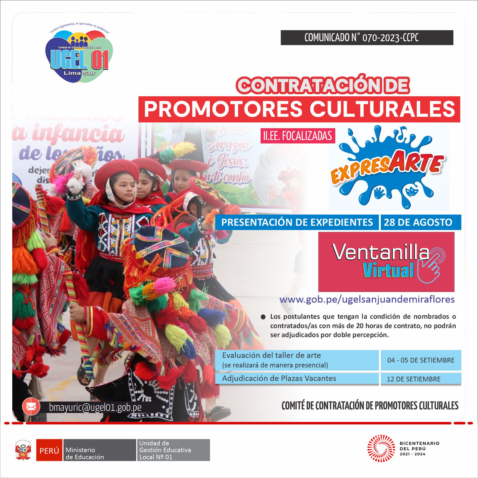 Contratación de promotores culturales