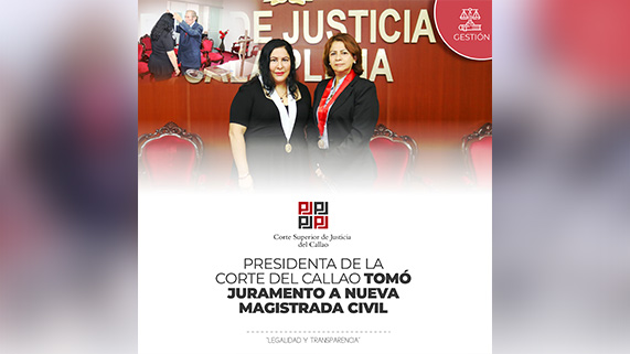 Presidenta de la Corte Superior de Justicia del Callao tomó juramento a nueva magistrada Civil