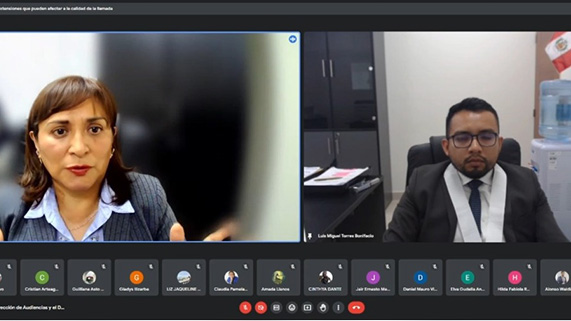 Jueza superior del Callao, Emperatriz Pérez Castillo fue la expositora de taller virtual "Dirección de audiencias y el Despacho Judicial en el Código Procesal Penal”
