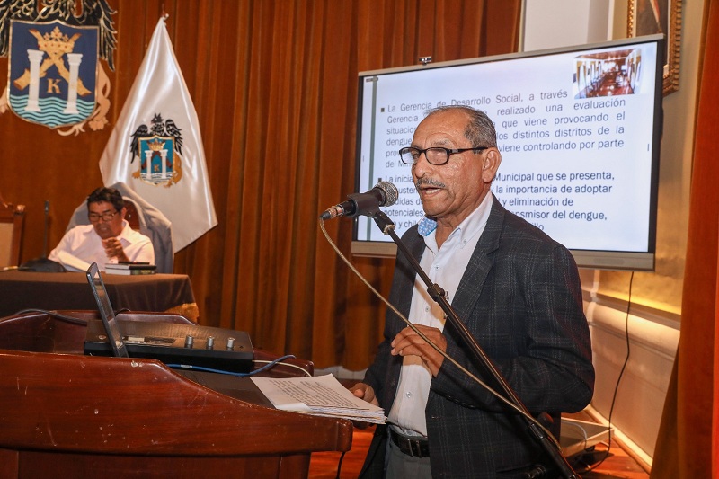 Eduardo Pazos Elías, gerente de Desarrollo Social de la MPT, precisó que la aprobación e implementación de la ordenanza de lucha contra el dengue, zica y chikunguña no afectará el presupuesto institucional ni generará gastos adicionales.