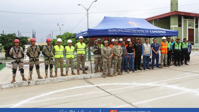 Comuna Distrital de Lancones e instituciones públicas, participaron del Simulacro Nacional Multipeligro.