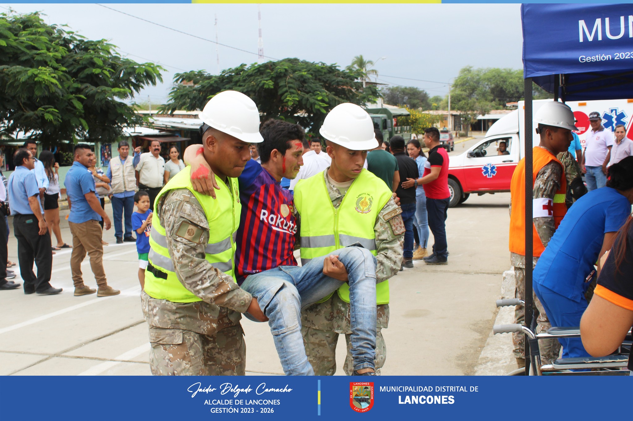 Comuna Distrital de Lancones e instituciones públicas, participaron del Simulacro Nacional Multipeligro.