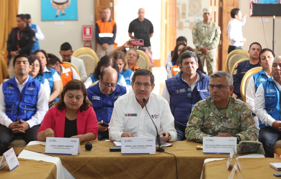 Ministro de Defensa pedirá en consejo de ministros celeridad para iniciar con trabajos en puntos críticos