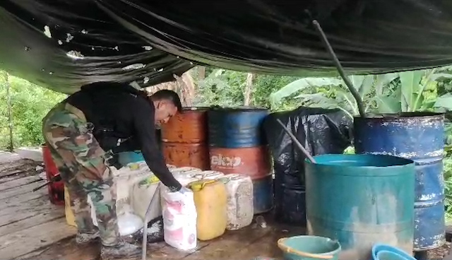 En operativo “Ciclón Putumayo” efectivos decomisaron sulfato de cocaína, hoja de coca e insumos químicos. Además, destruyeron cuatro laboratorios de droga.