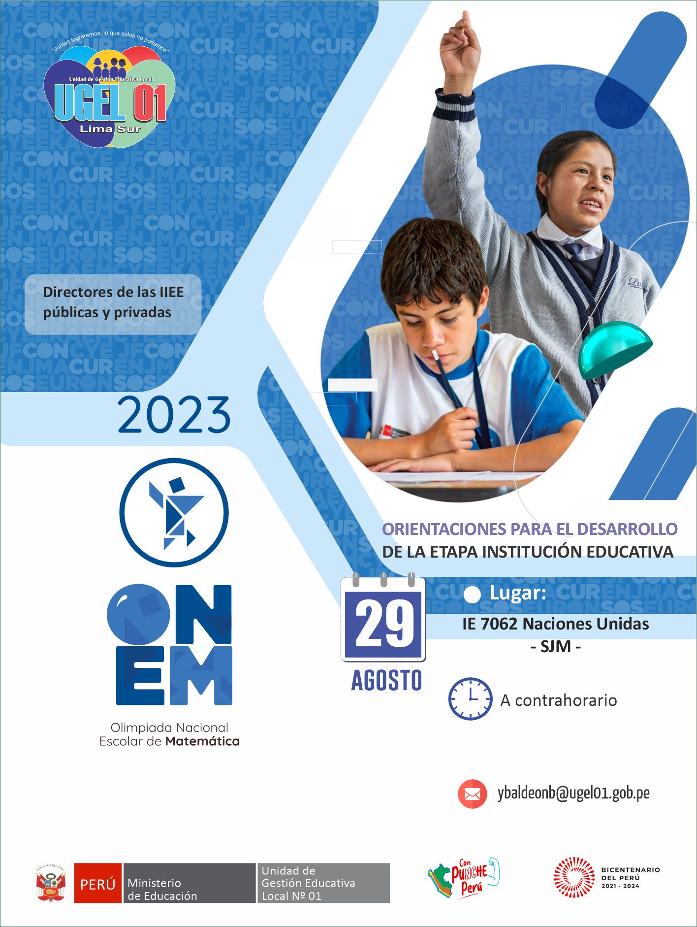 Orientaciones para el desarrollo de la etapa IE de XIX Olimpiada Nacional Escolar de Matemáticas